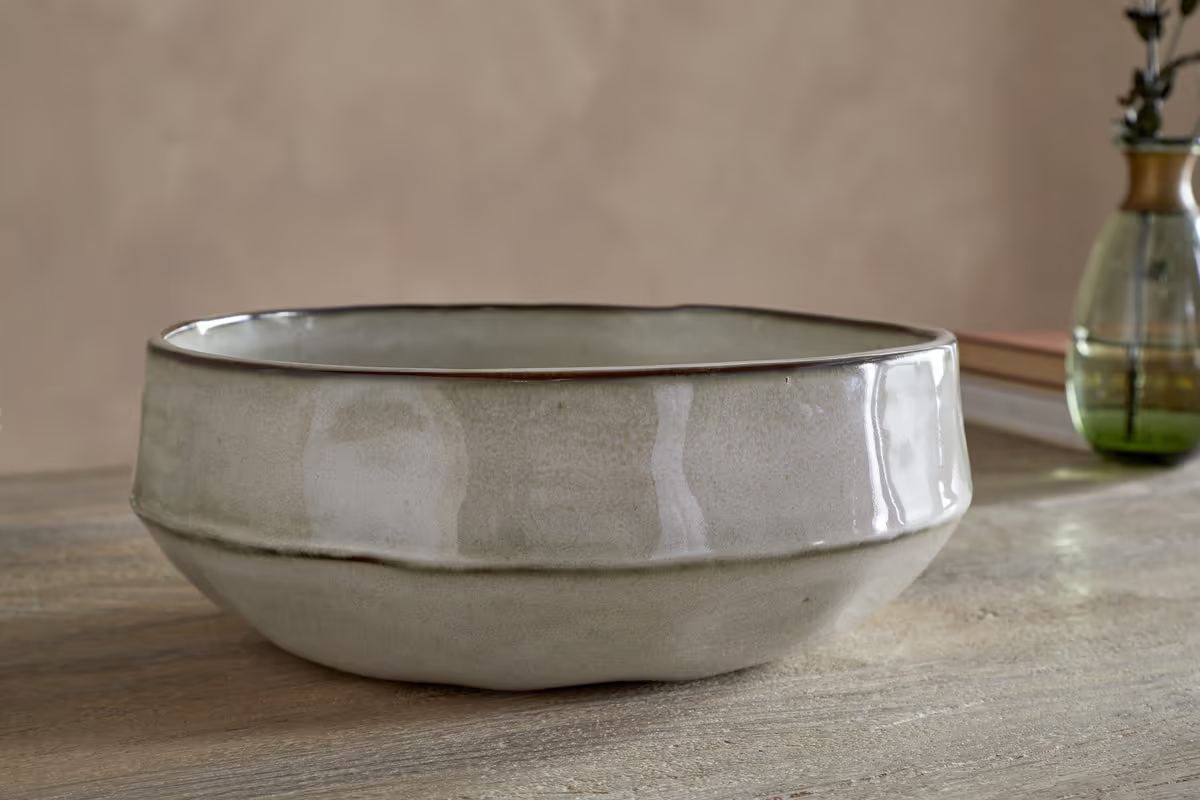 Nkuku - Pedra Serving Bowl - Pewter