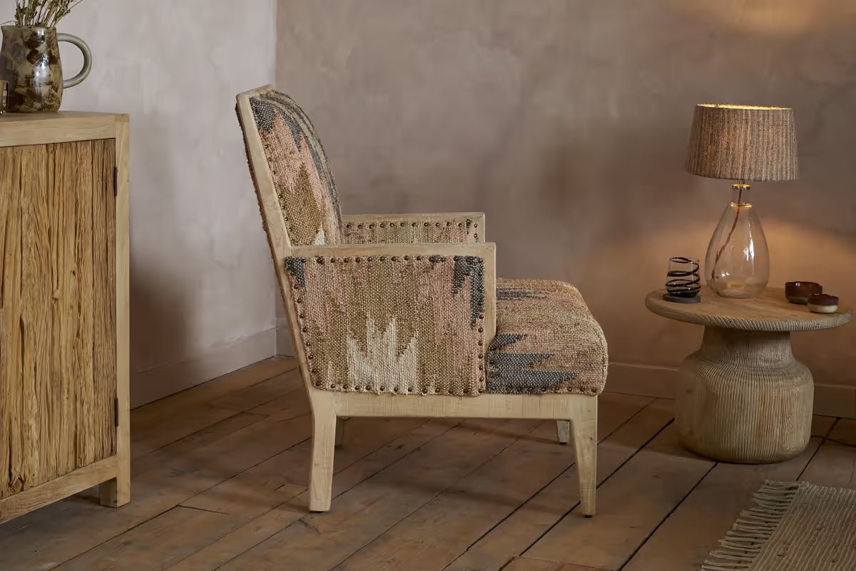 Nkuku - Chhavi Kilim Upholstered Armchair - Multi