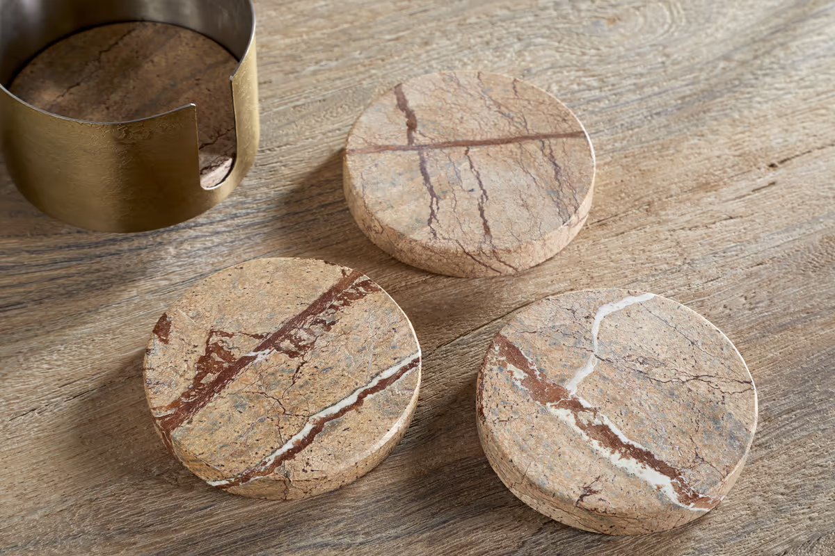 Nkuku - Amaya Coasters - Aged Antique