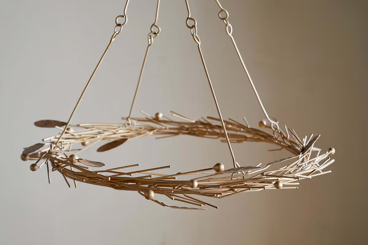 Nkuku - Natesa Hanging Wreath - Brass - Small