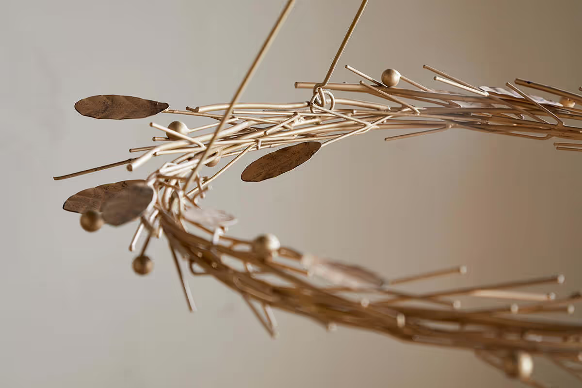 Nkuku - Natesa Hanging Wreath - Brass - Small
