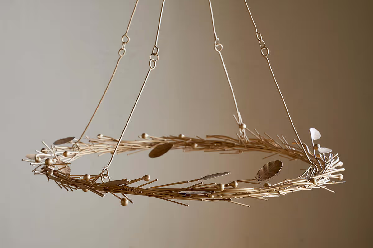 Nkuku - Natesa Hanging Wreath - Brass - Small