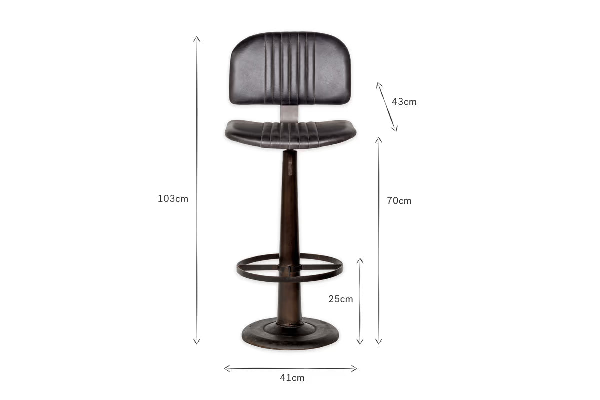 Nkuku - Narwana Bar Chair - Aged Black