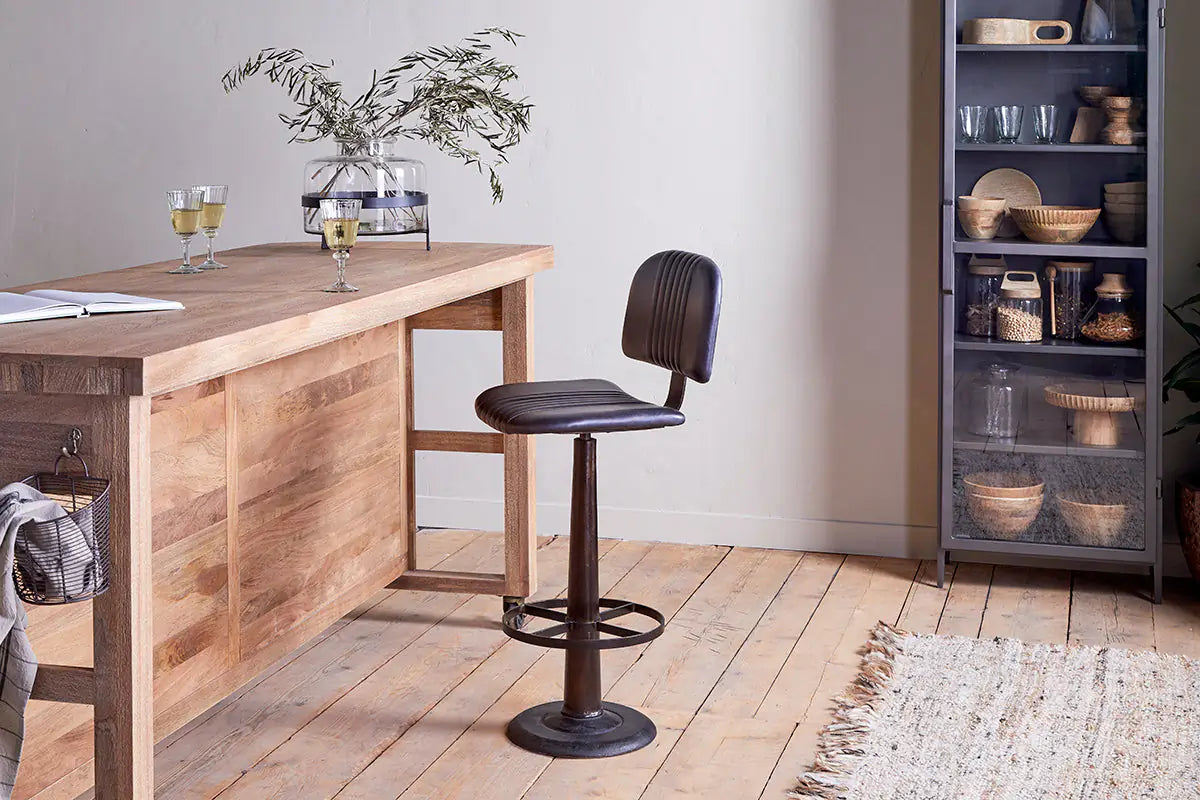Nkuku - Narwana Bar Chair - Aged Black