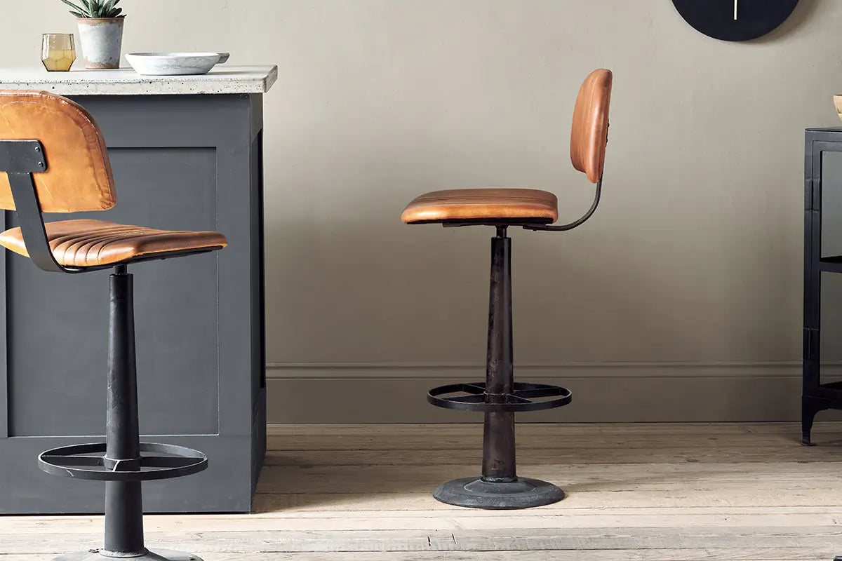 Nkuku - Narwana Bar Chair - Aged Tan