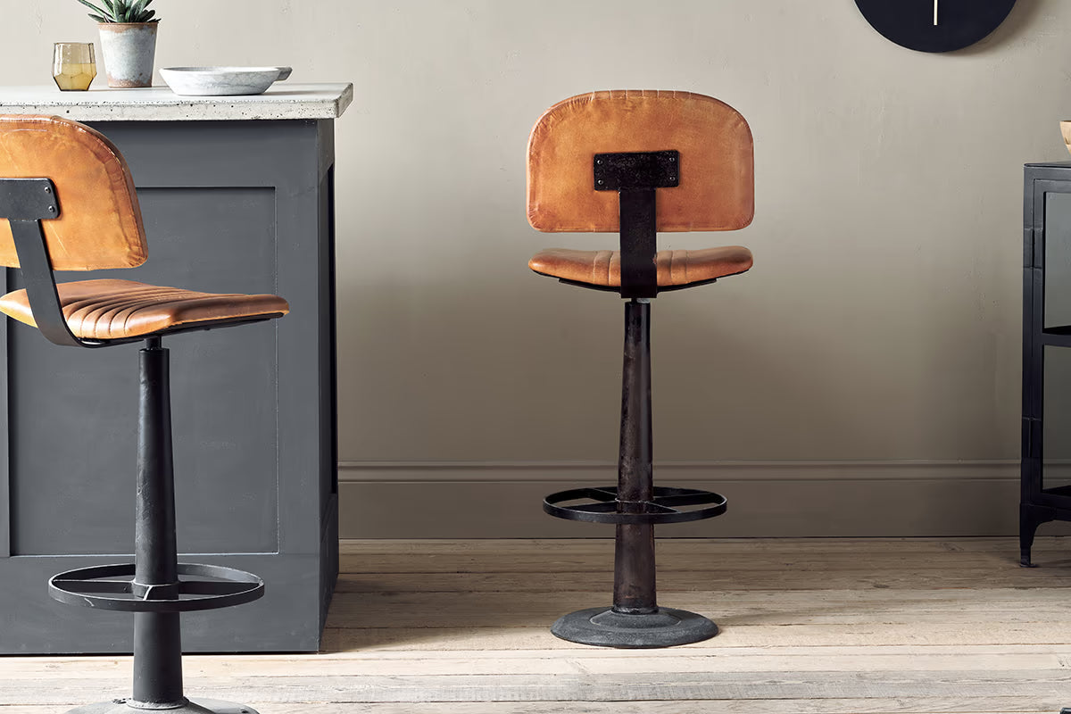 Nkuku - Narwana Bar Chair - Aged Tan