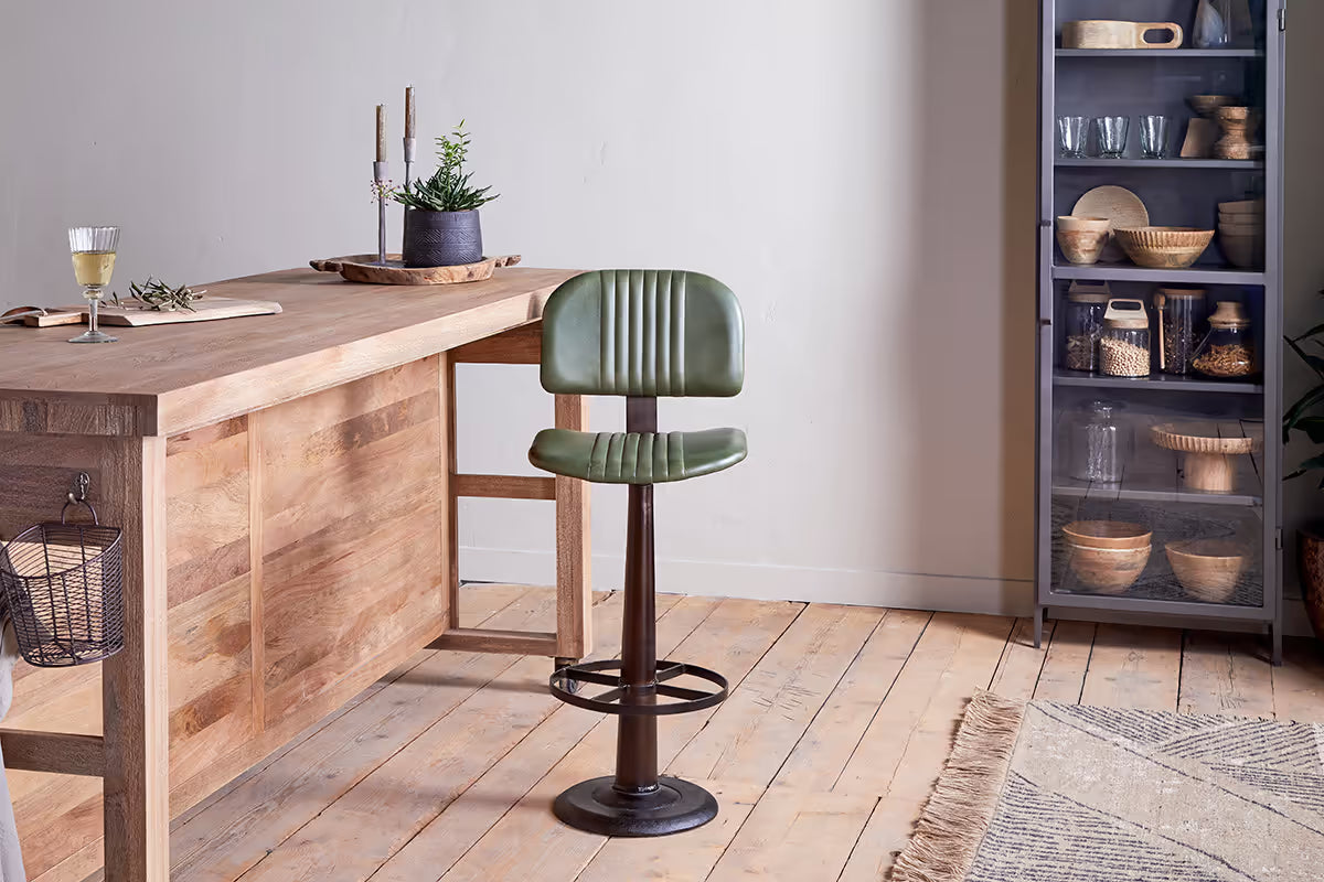 Nkuku - Narwana Bar Chair - Rich Green