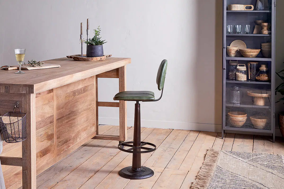 Nkuku - Narwana Bar Chair - Rich Green