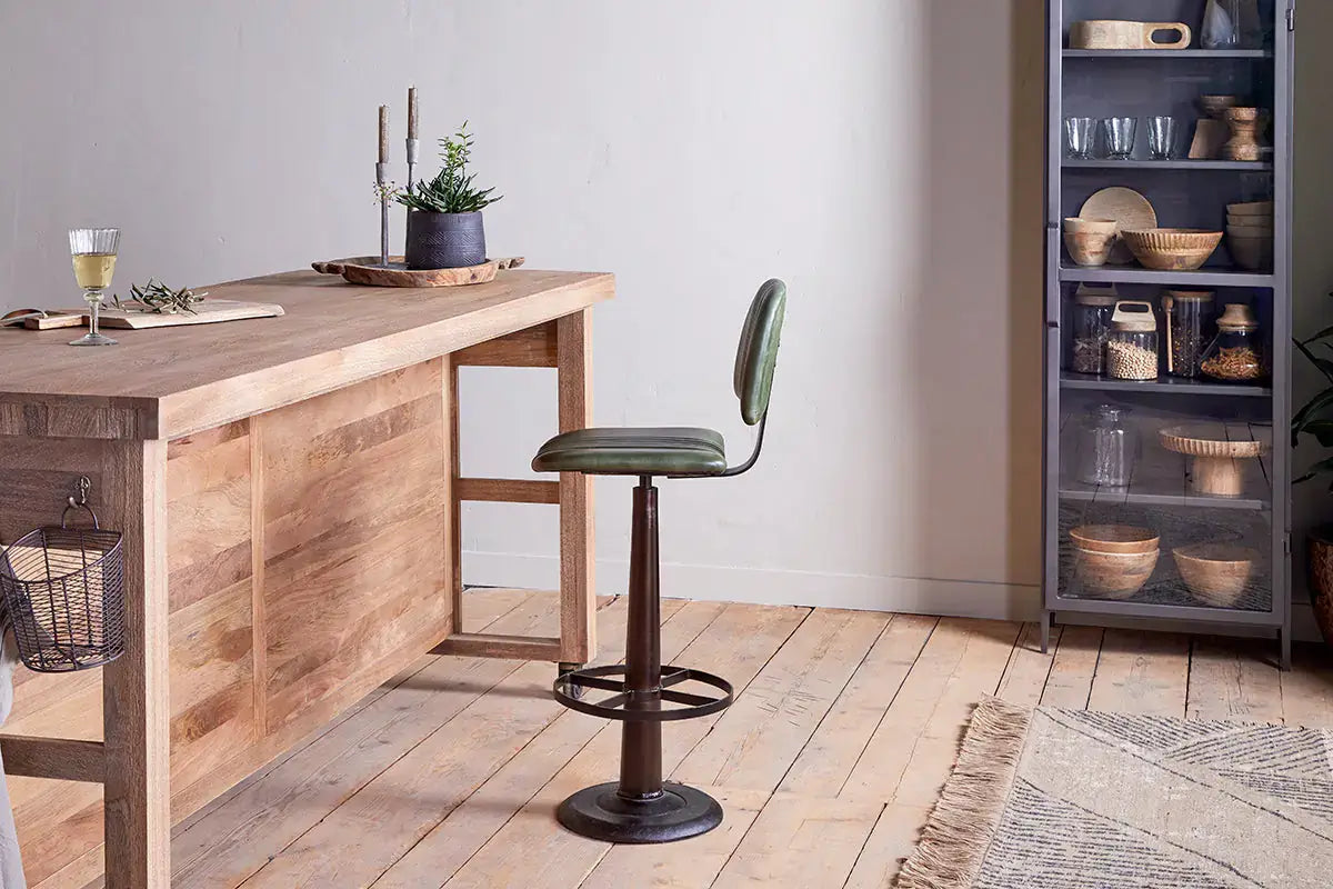Nkuku - Narwana Bar Chair - Rich Green