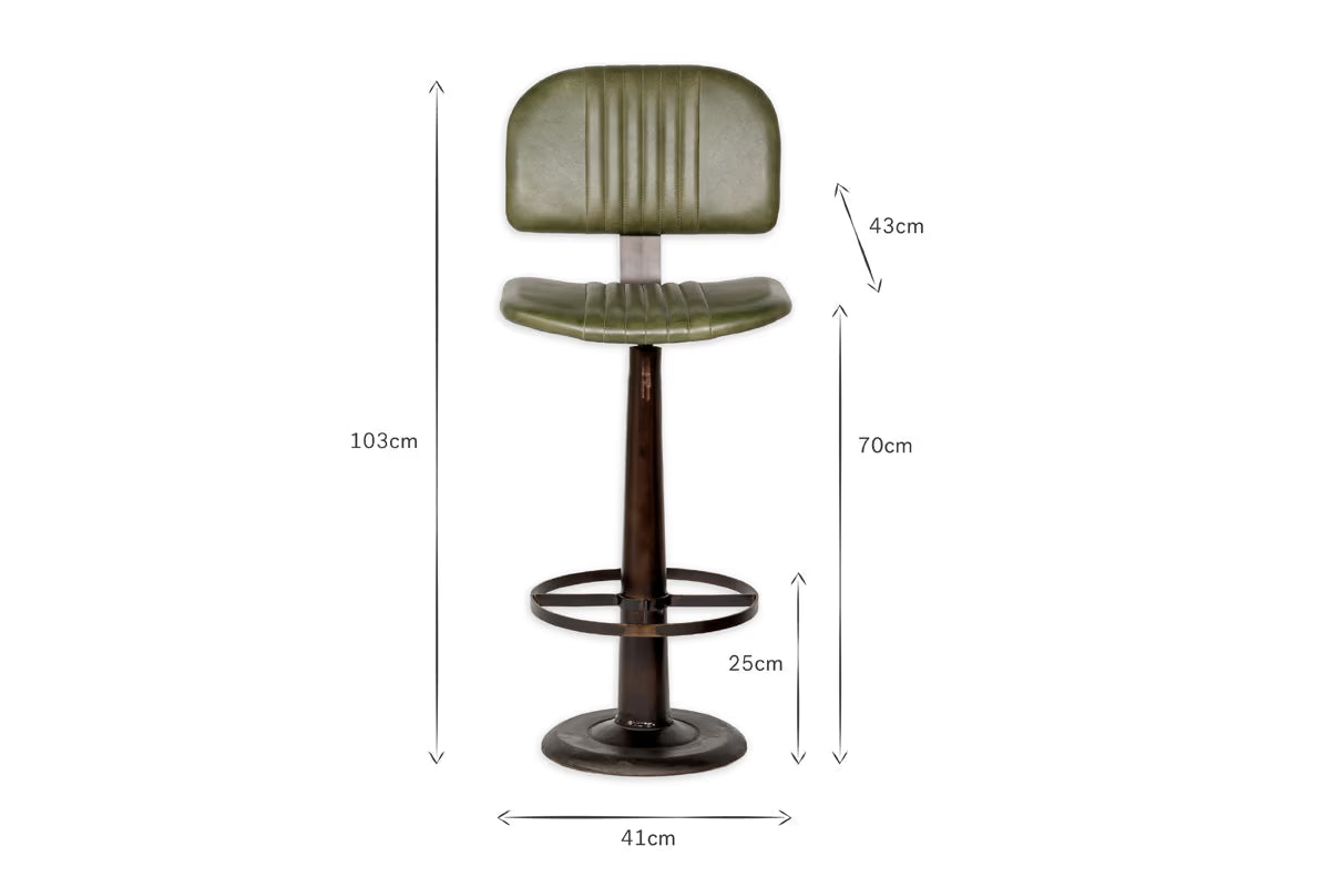 Nkuku - Narwana Bar Chair - Rich Green