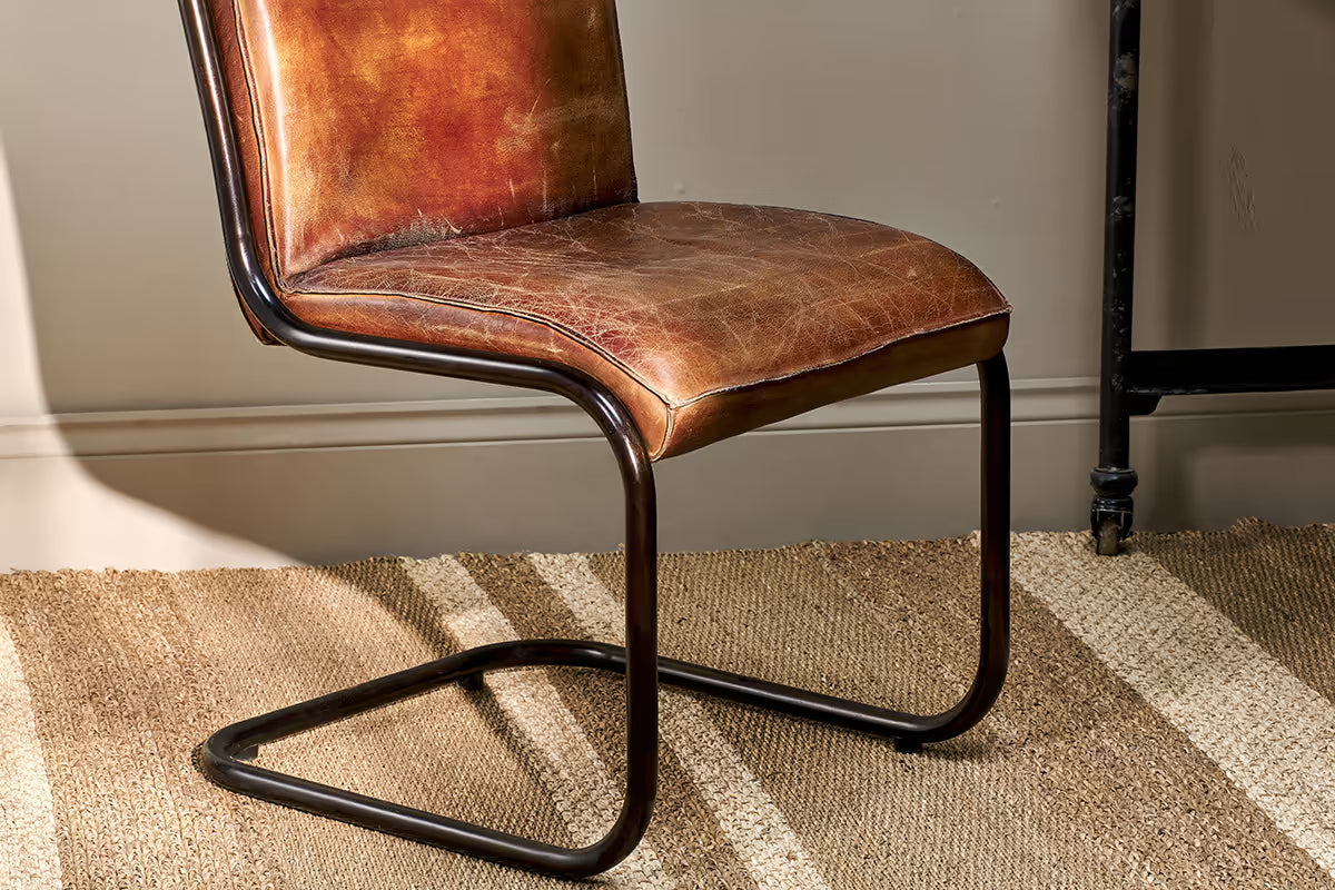 Nkuku - Narwana Leather Desk Chair - Aged Tan