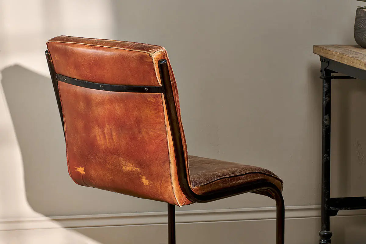 Nkuku - Narwana Leather Desk Chair - Aged Tan