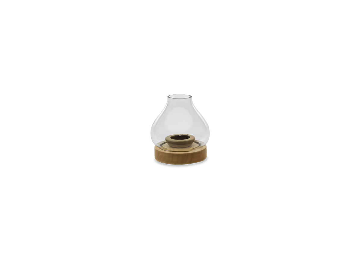 Nkuku - Naryla Mango Wood Lantern - Natural - Small 14 x 13cm (dia)
