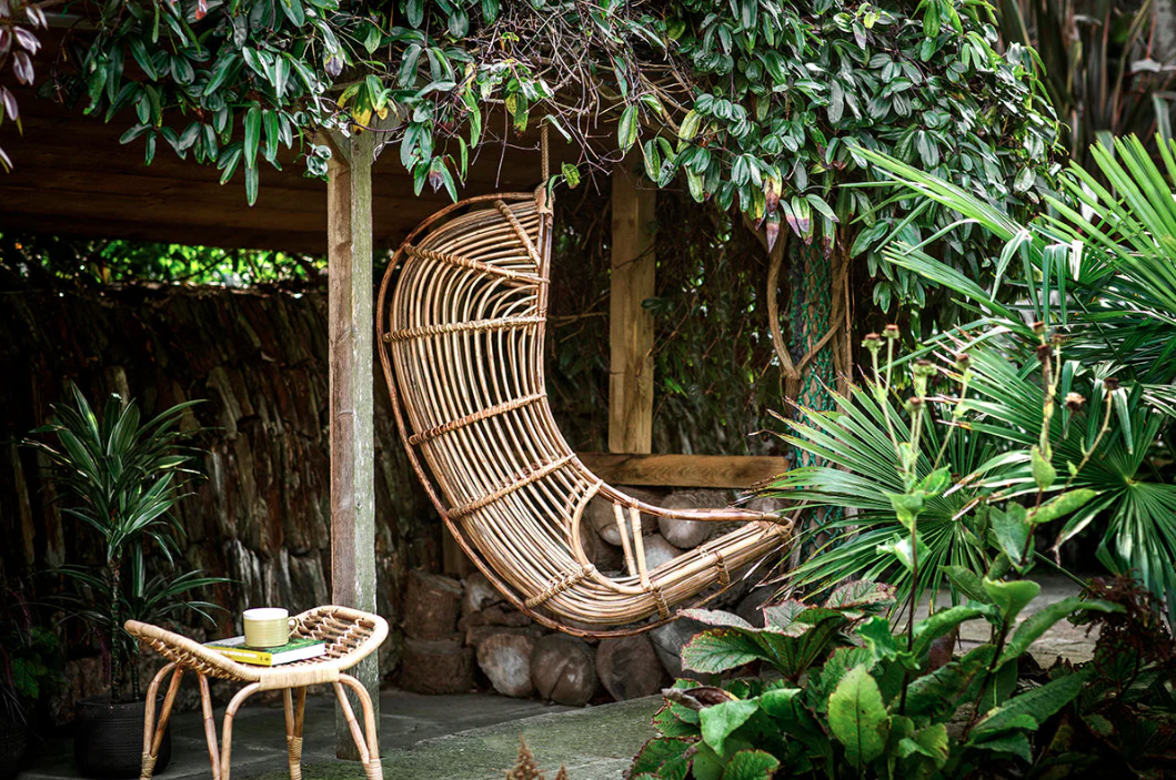 Nkuku Nesari Rattan Hanging Chair - Natural