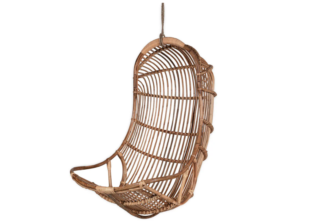 Nkuku Nesari Rattan Hanging Chair - Natural