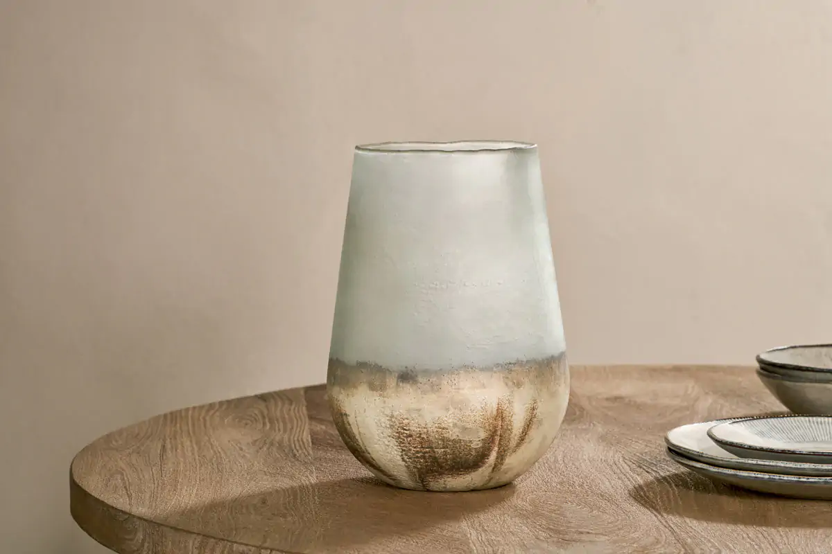 Nkuku - Ngolo Recycled Glass Vase - Aged Smoke