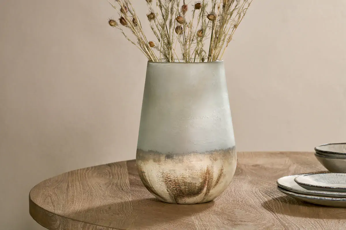 Nkuku - Ngolo Recycled Glass Vase - Aged Smoke