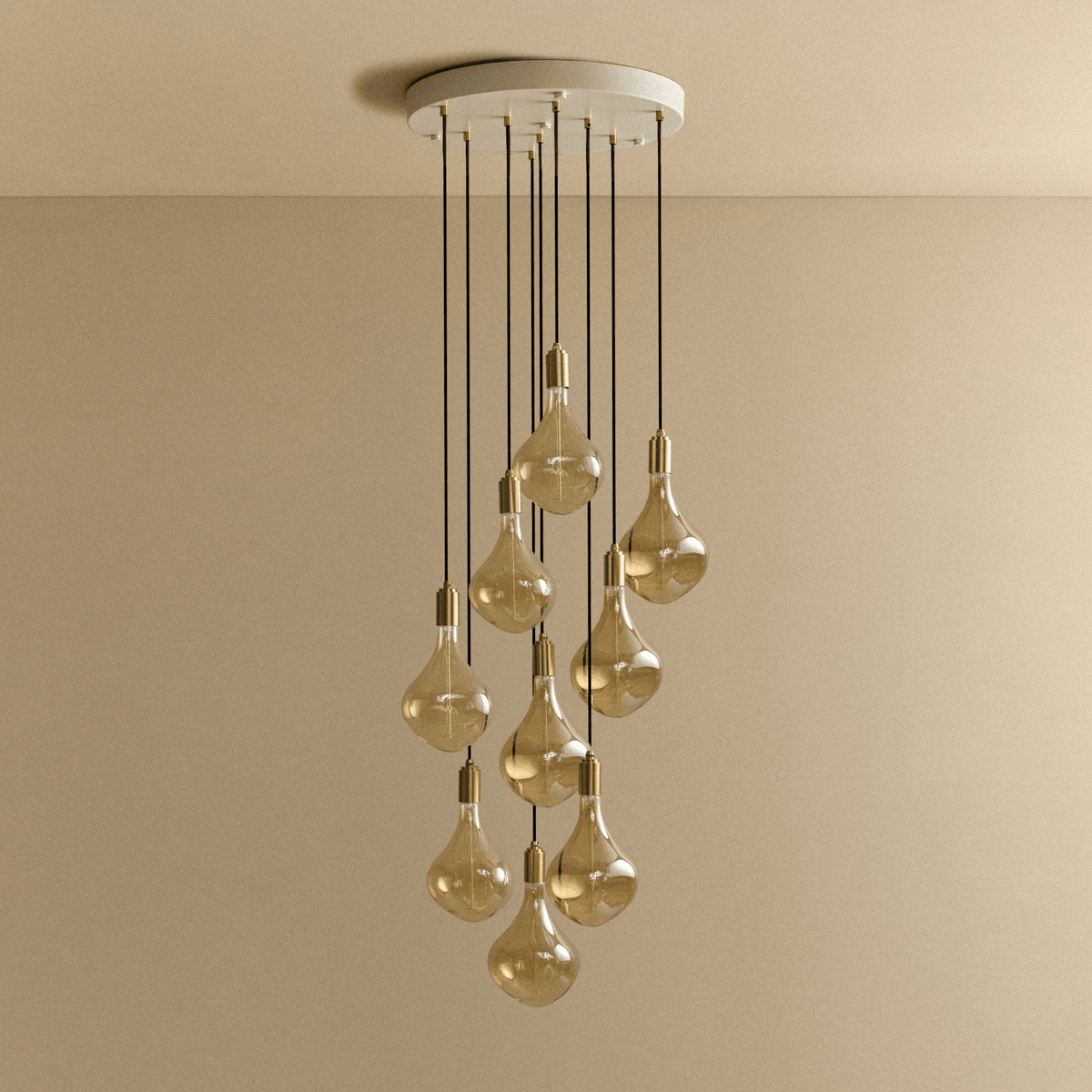 Tala Nine Pendant in Brass + Voronoi II
