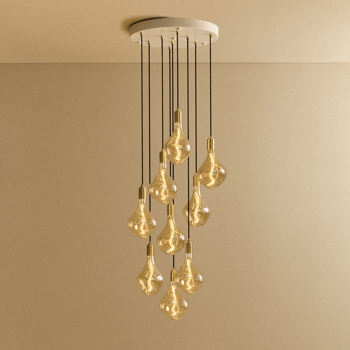 Tala Nine Pendant in Brass + Voronoi II