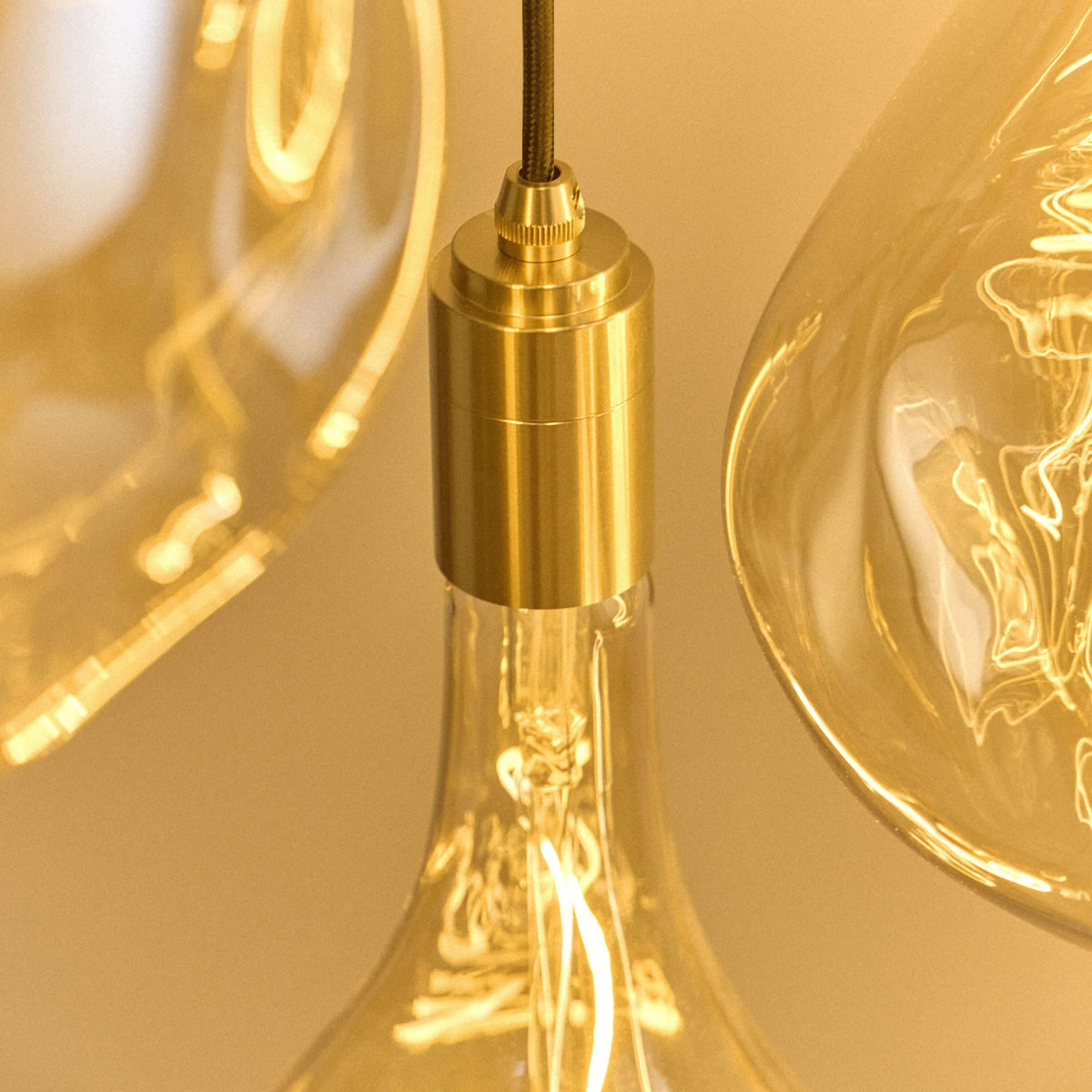 Tala Triple Pendant in Brass + Voronoi II