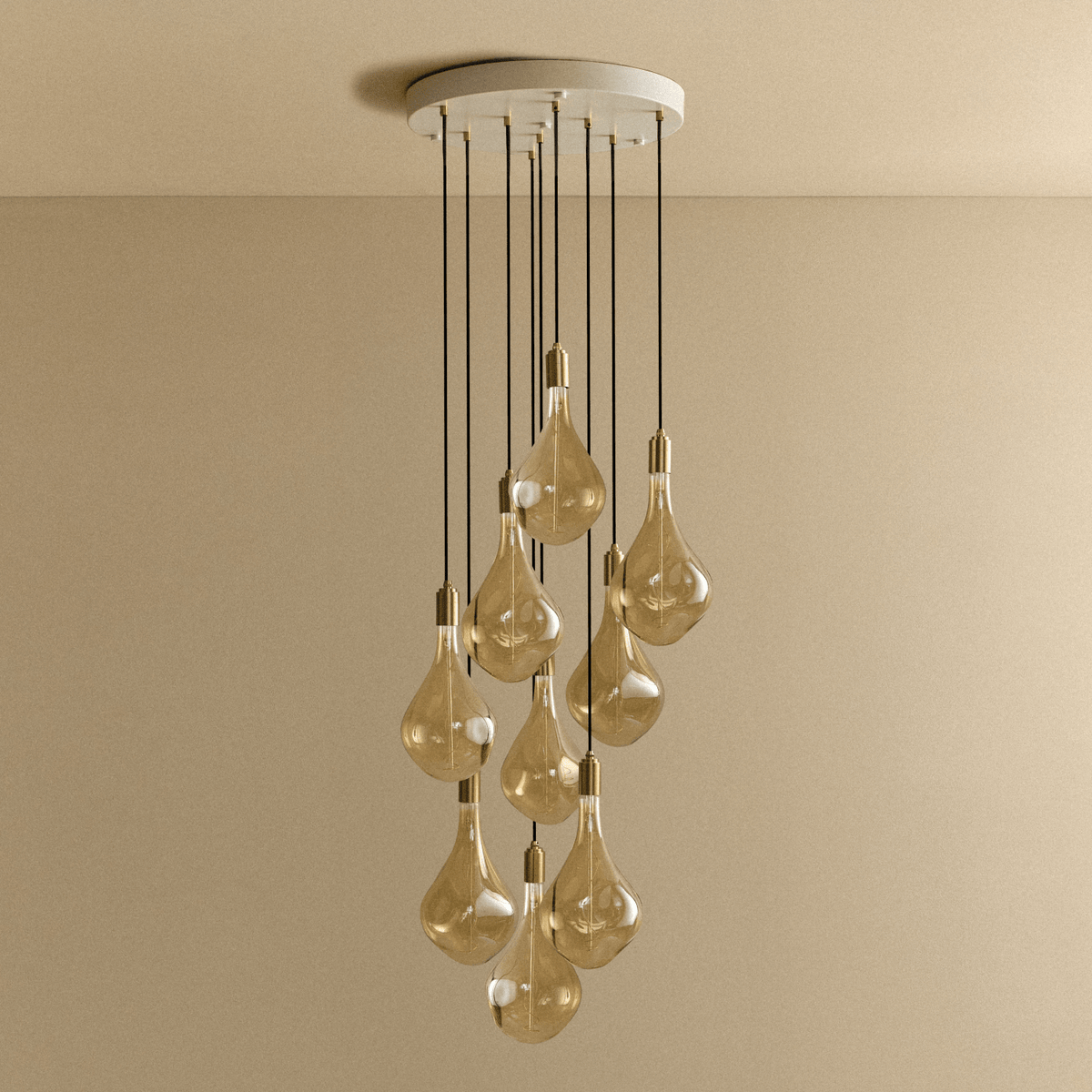 Tala Nine Pendant in Brass + Voronoi III