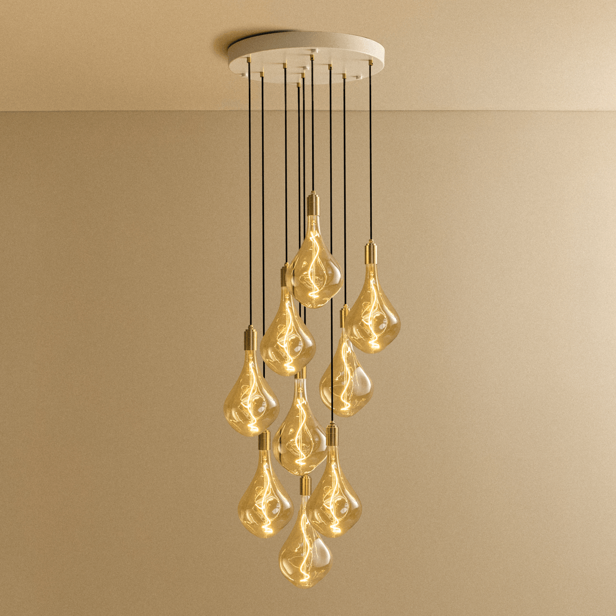 Tala Nine Pendant in Brass + Voronoi III