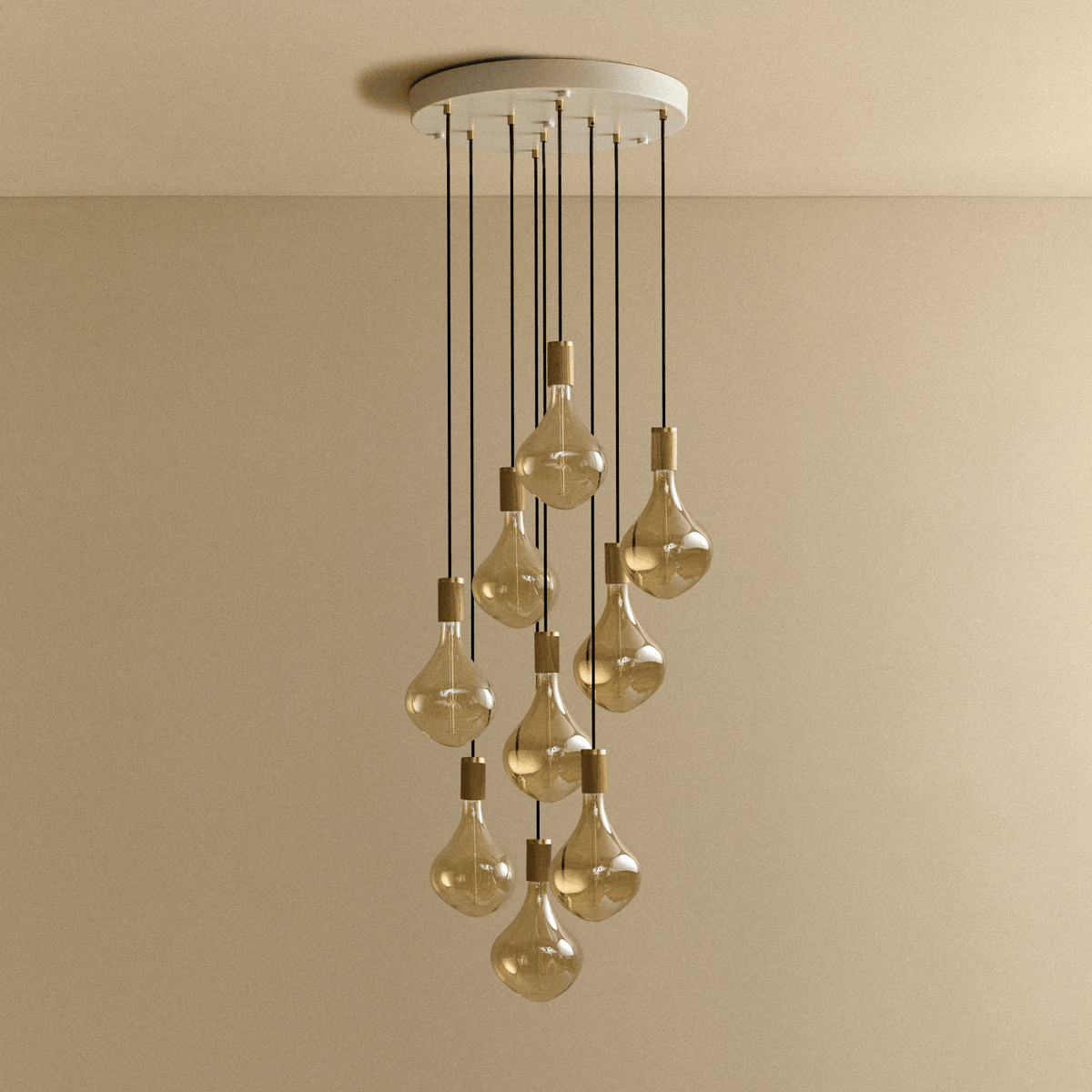 Tala Nine Pendant in Oak + Voronoi II