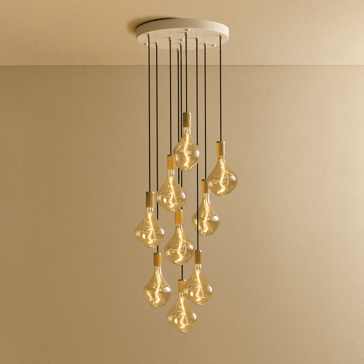 Tala Nine Pendant in Oak + Voronoi II