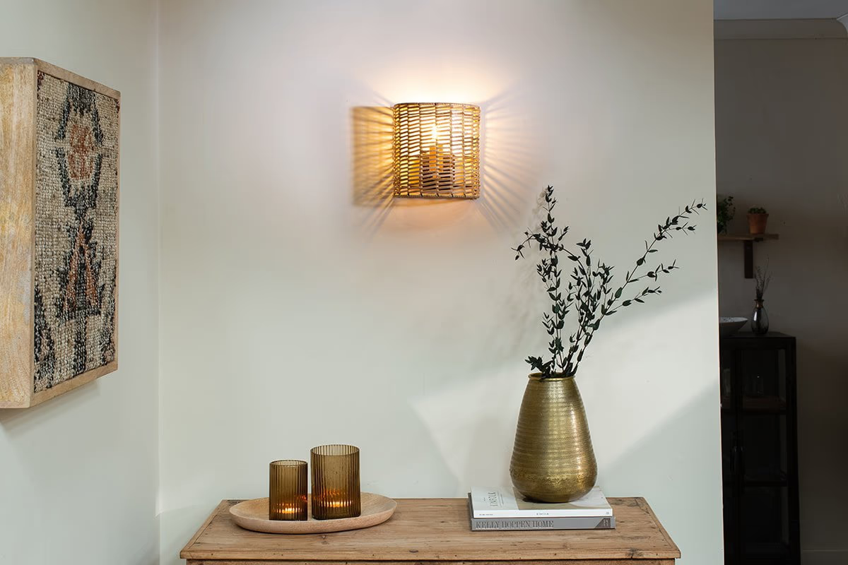 Nkuku - Noko Rattan Wall Lamp - Small