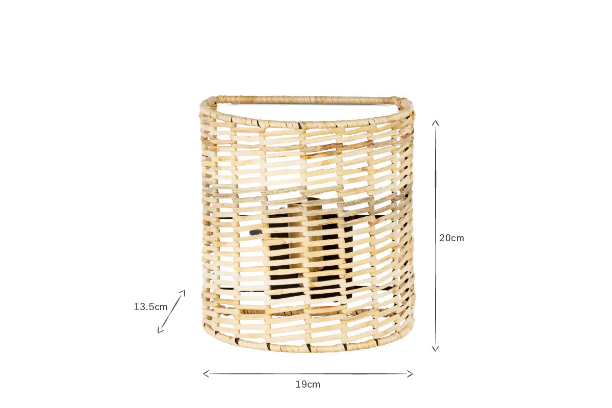 Nkuku - Noko Rattan Wall Lamp - Small