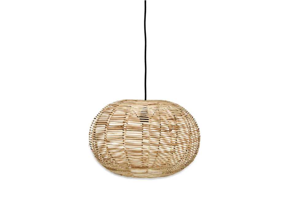 Nkuku Noko Wicker Round Pendant - Natural - Large