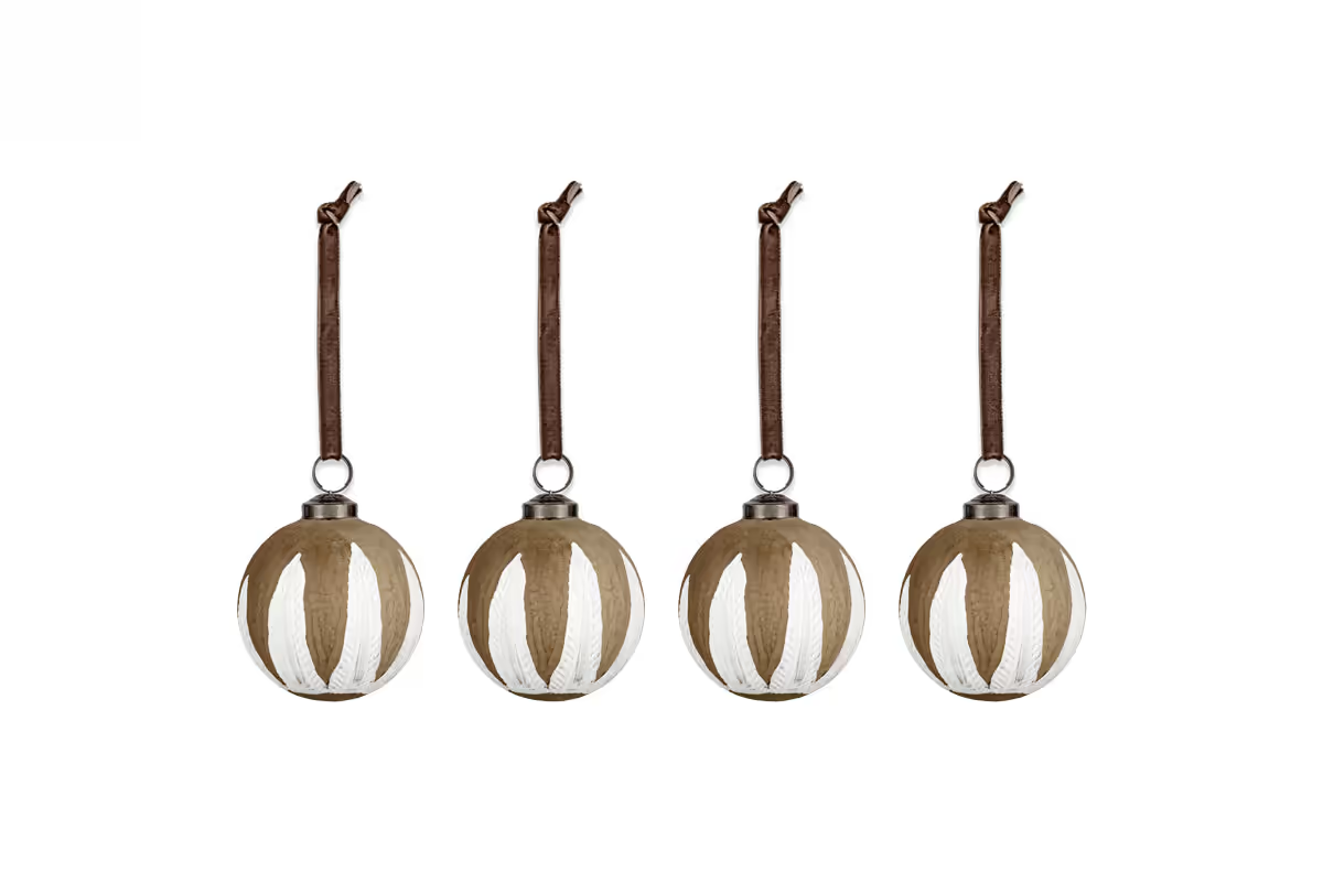 Nkuku - Nori Baubles - Gold & Cream (Set of 4)