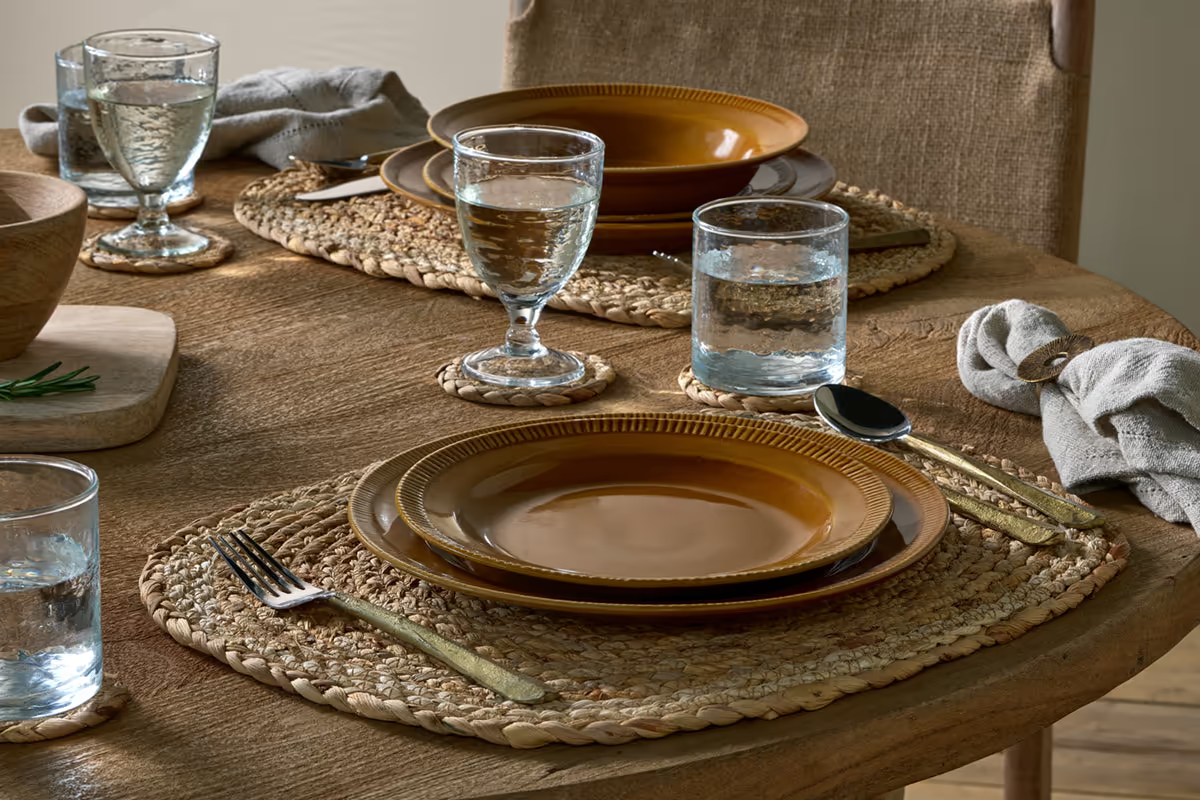 Nkuku - Nuwara Dinnerware Set - Mustard (Set of 12)