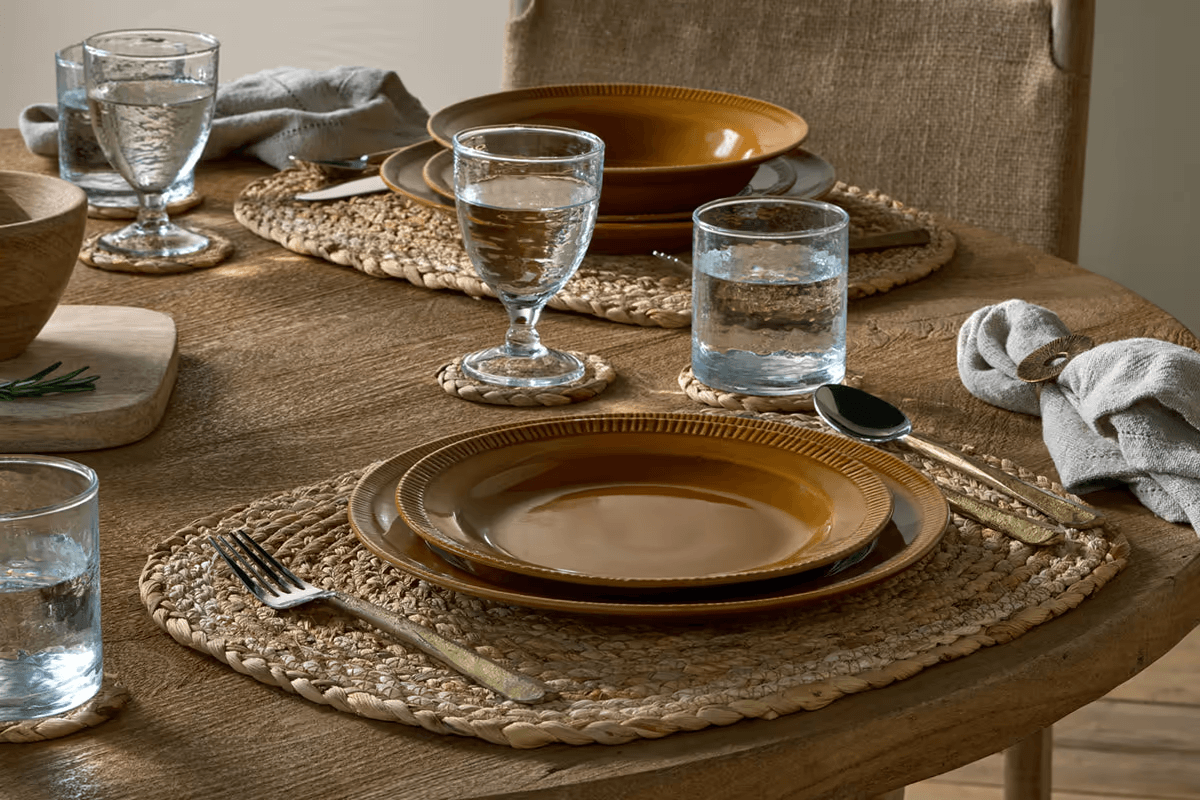 Nkuku - Nuwara Dinnerware Set - Mustard (Set of 12)