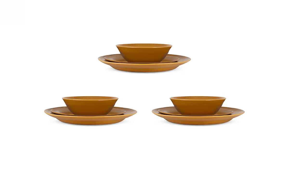 Nkuku - Nuwara Dinnerware Set - Mustard (Set of 12)