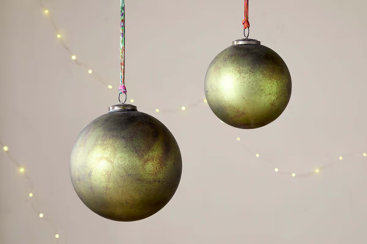 Nkuku - Oko Giant Bauble - Matt Green - Small