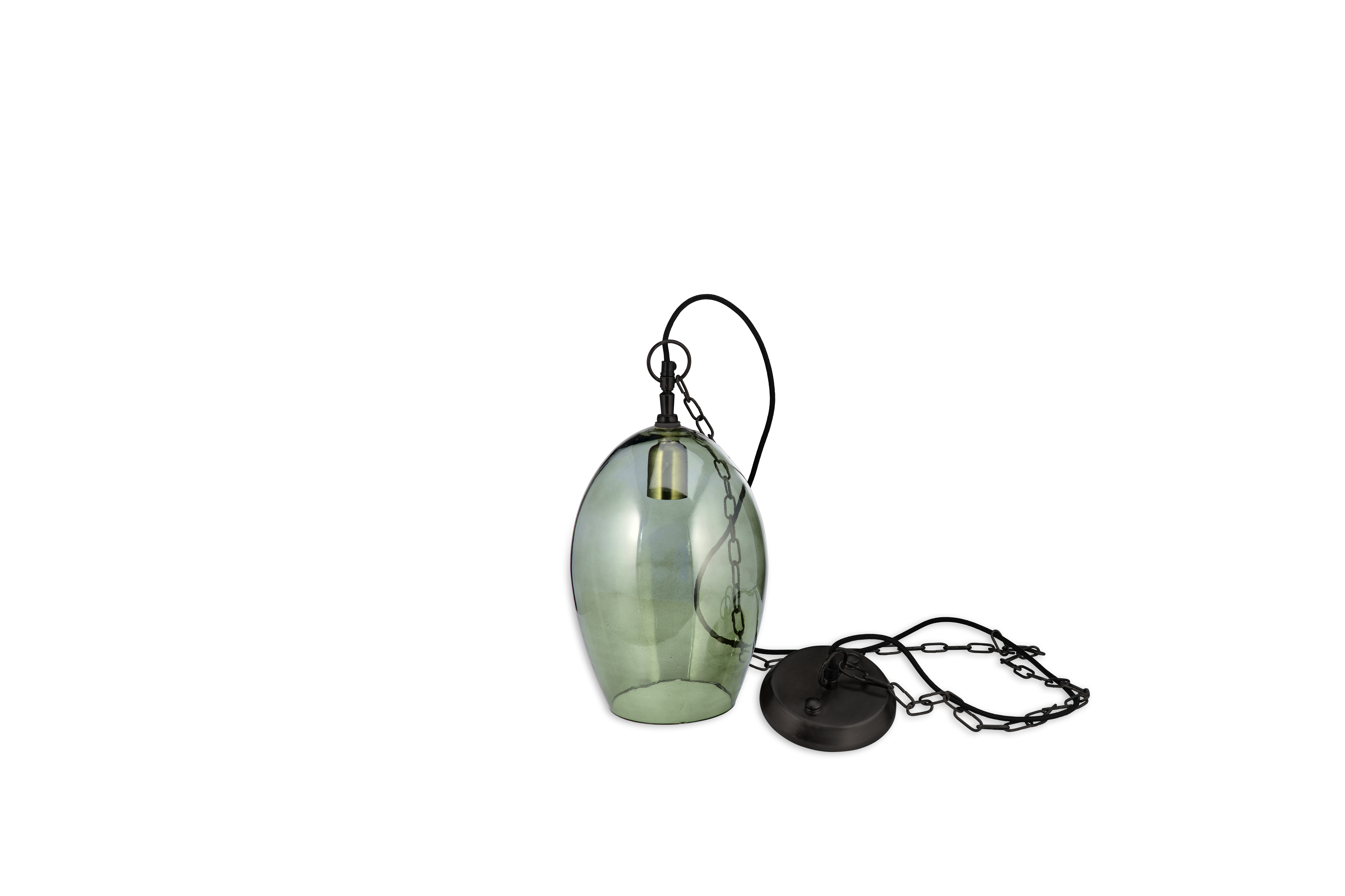 Nkuku Otoro Recycled Glass Small Oval Pendant Light