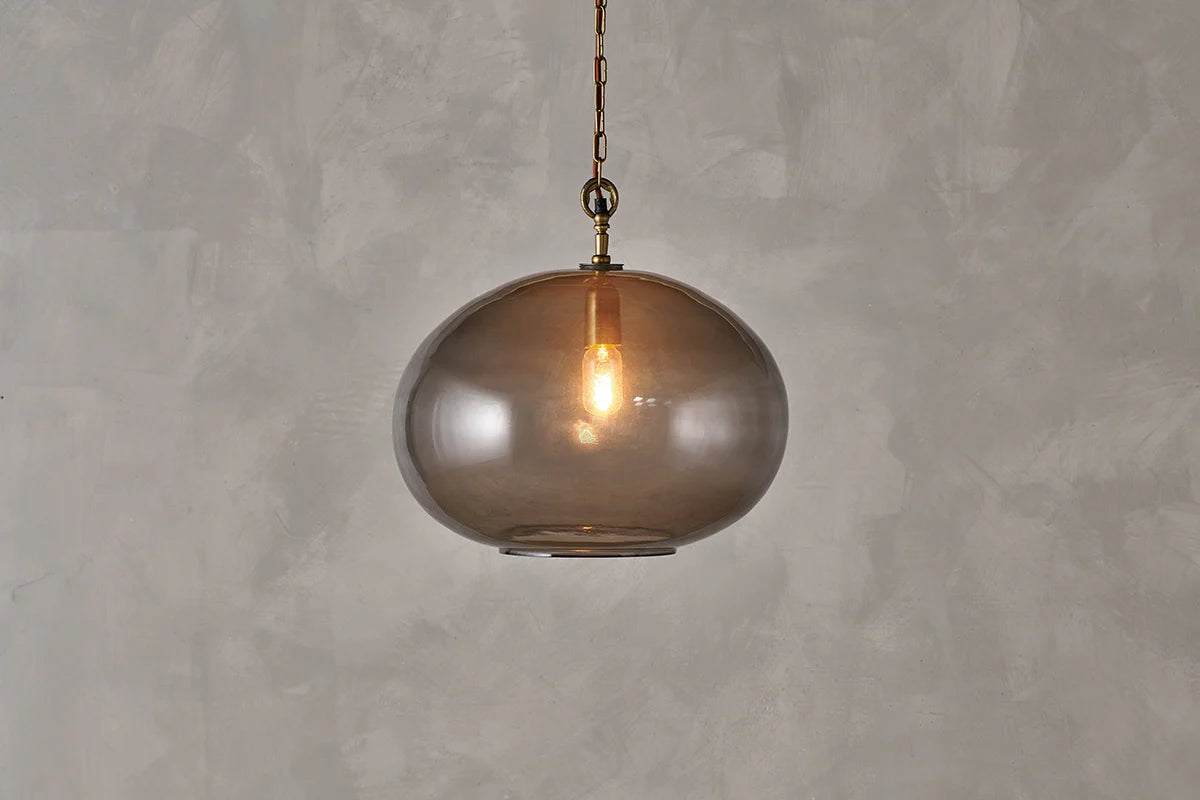 Nkuku Otoro Recycled Glass Pendant - Large Round