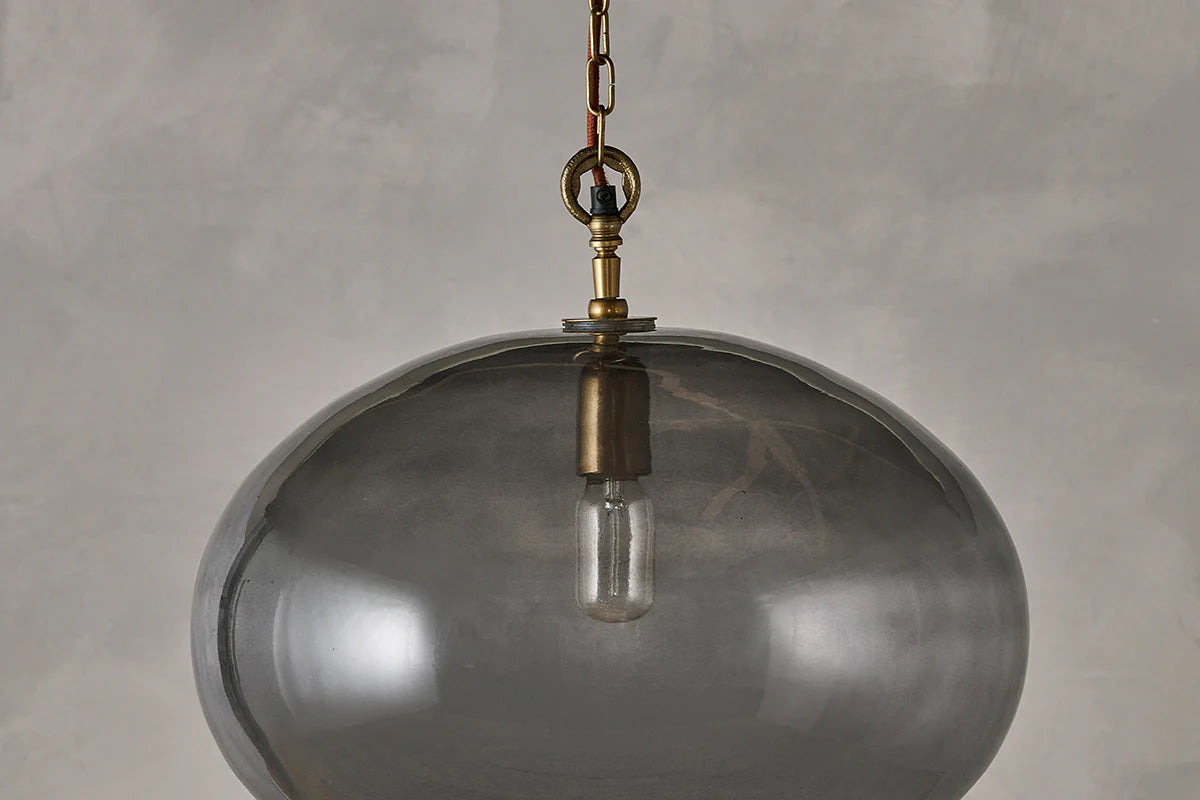 Nkuku Otoro Recycled Glass Pendant - Large Round