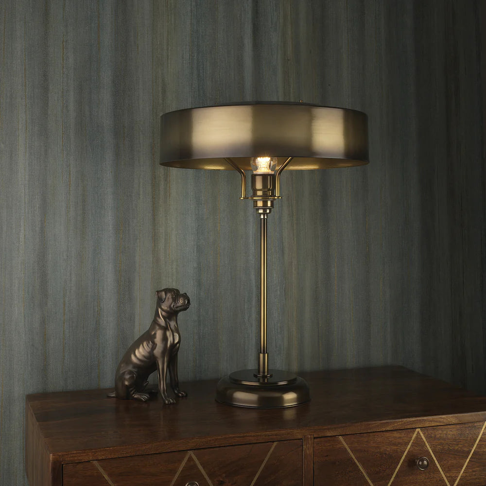 Northern Light - Oxford Table Lamp - Polished Antique Brass Finish