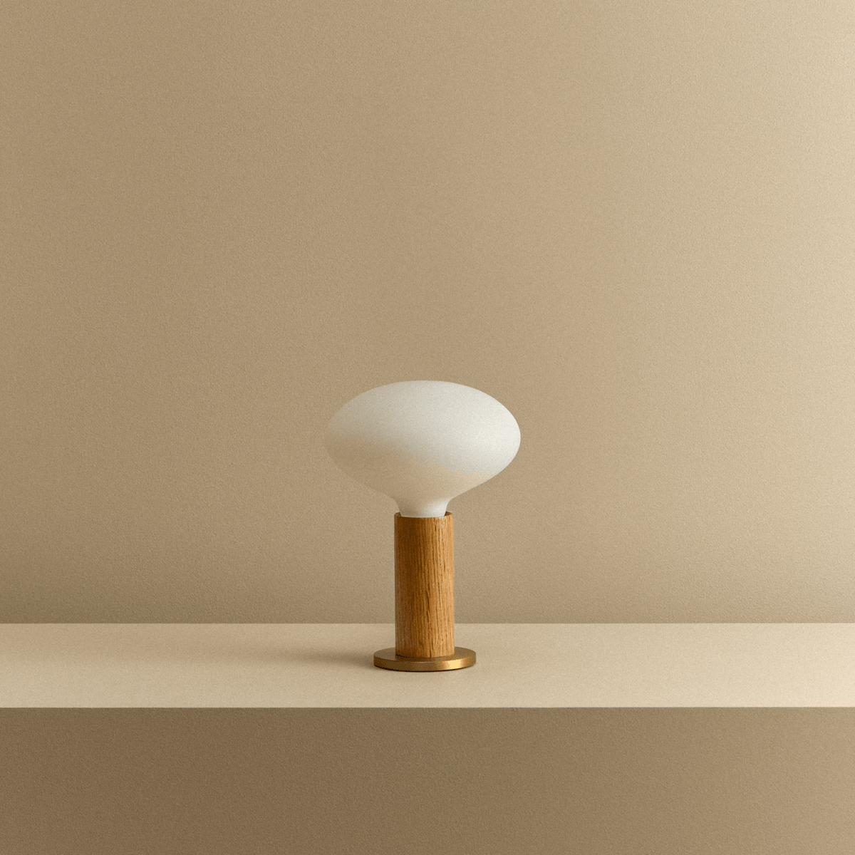 Tala Knuckle Table Lamp in Oak + Oval Dim to Warm