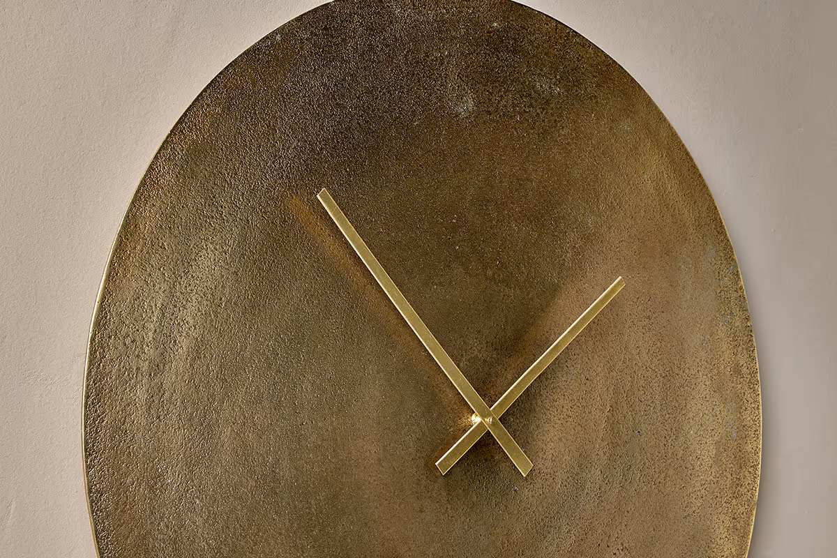 Nkuku - Okota Wall Hung Clock - Antique Brass - Large