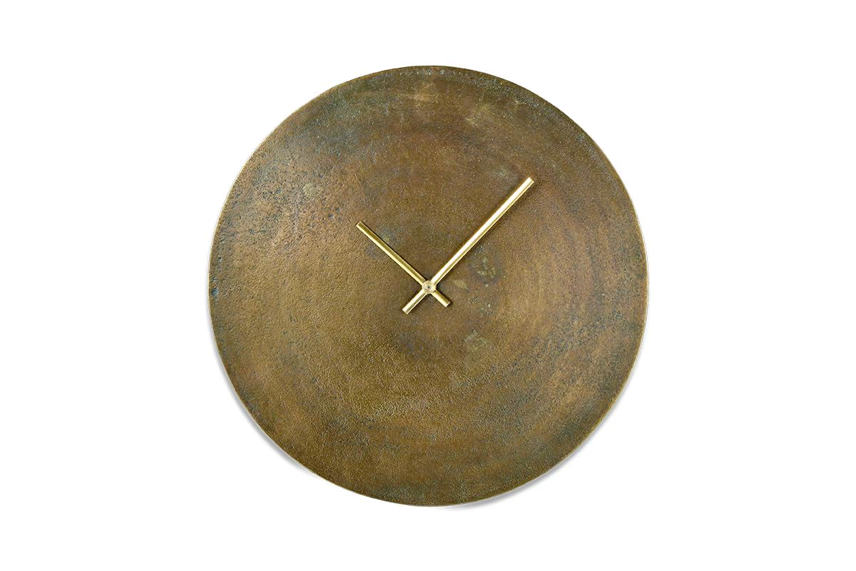 Nkuku - Okota Wall Hung Clock - Antique Brass