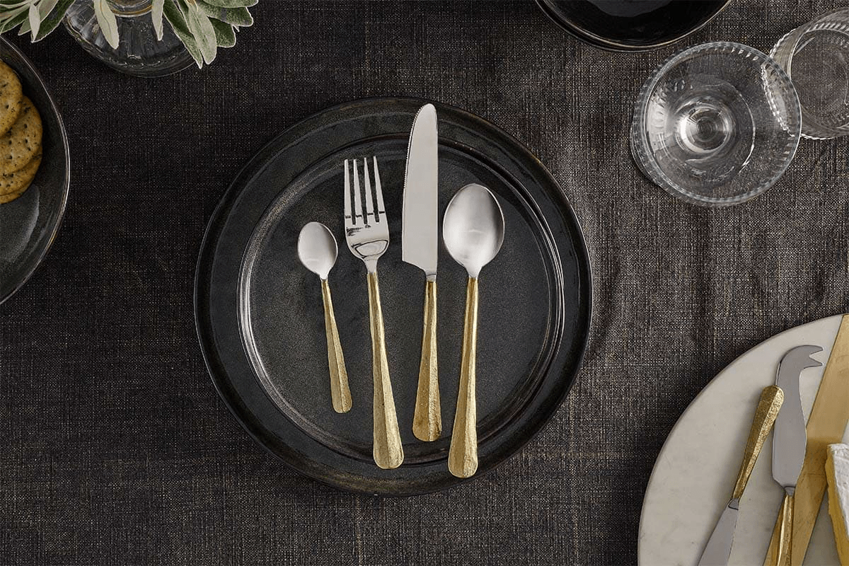 Nkuku - Osko Cutlery Set - Brushed Gold (Set of 16)