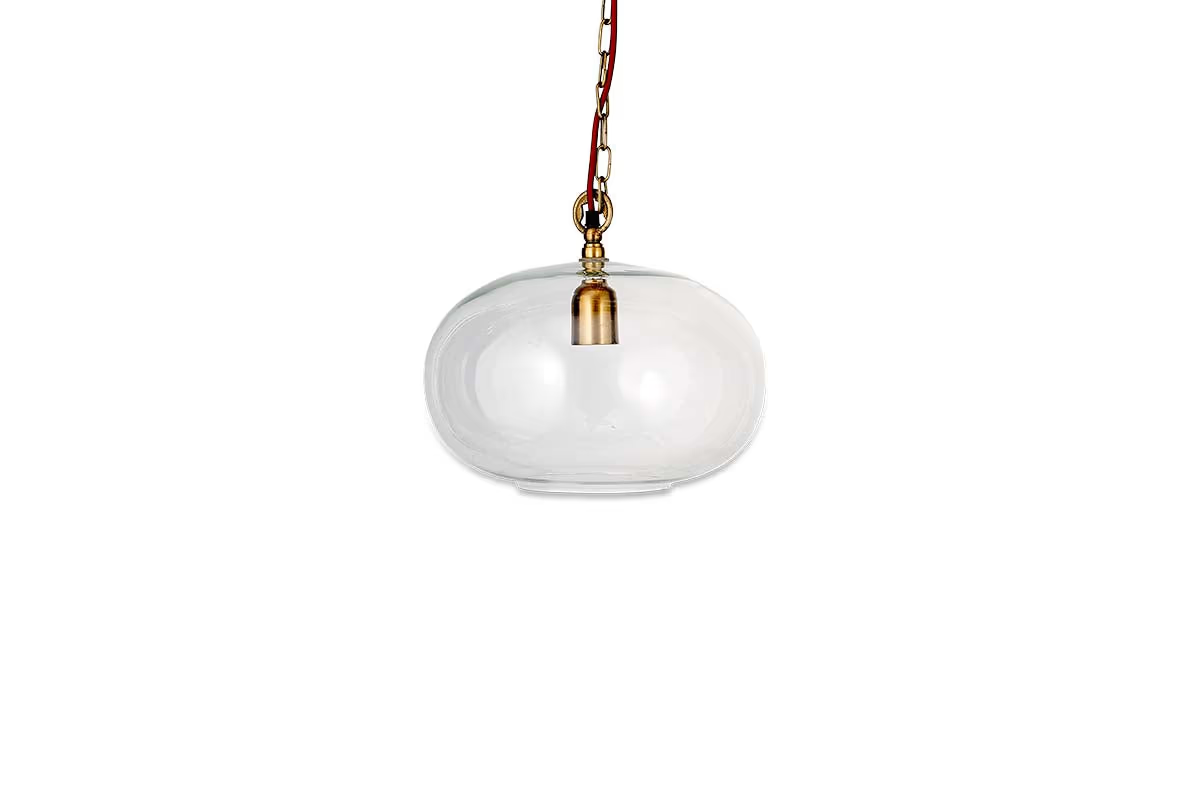 Nkuku - Otoro Recycled Glass Pendant Light - Clear - Small Round