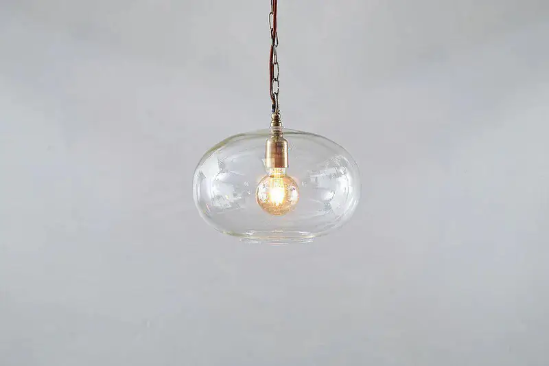 Nkuku - Otoro Recycled Glass Pendant Light - Clear - Small Round