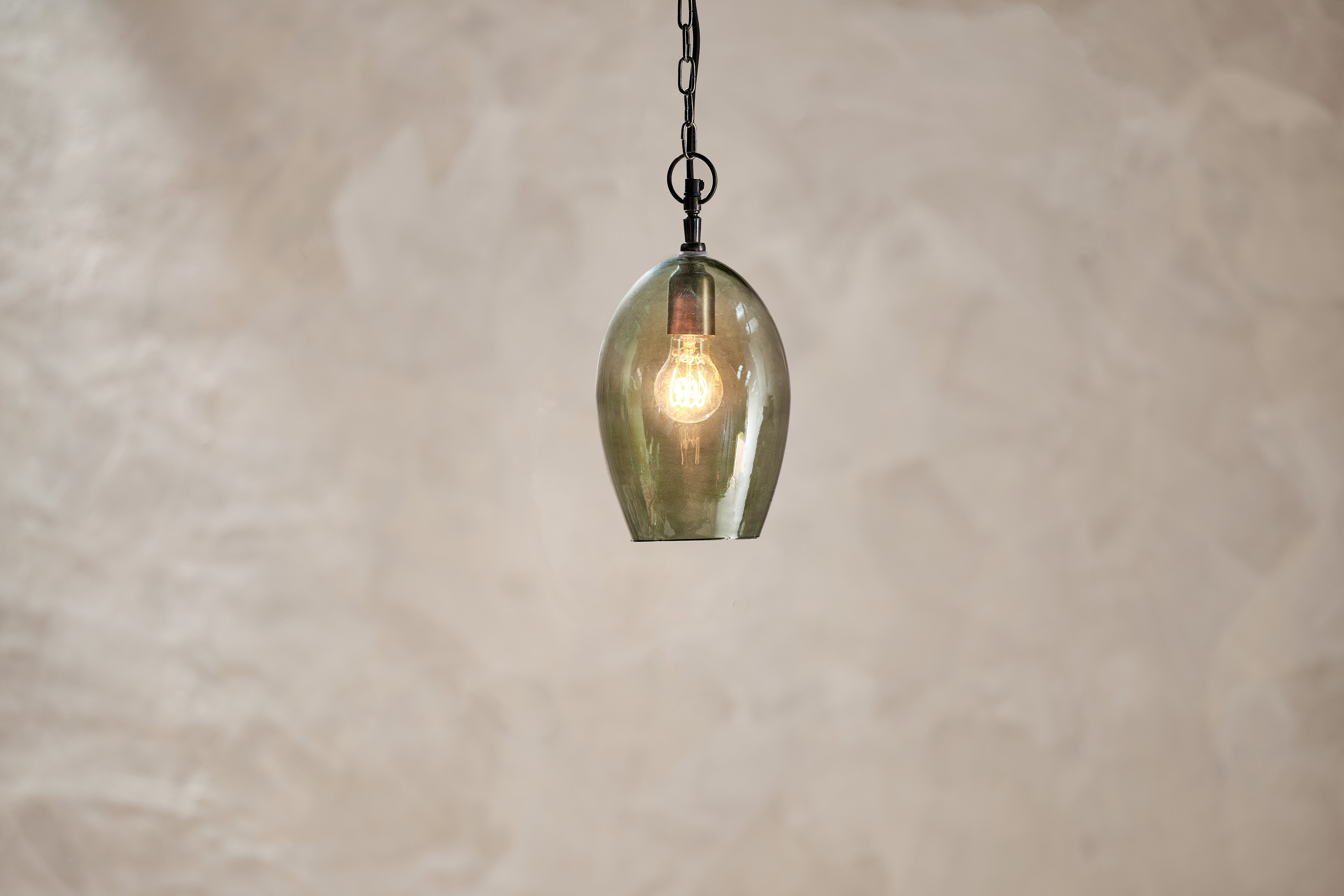 Nkuku Otoro Recycled Glass Small Oval Pendant Light