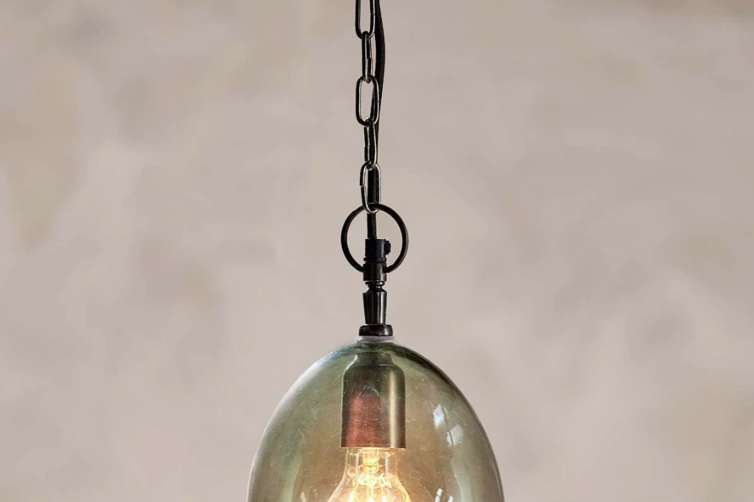 Nkuku Otoro Recycled Glass Small Oval Pendant Light