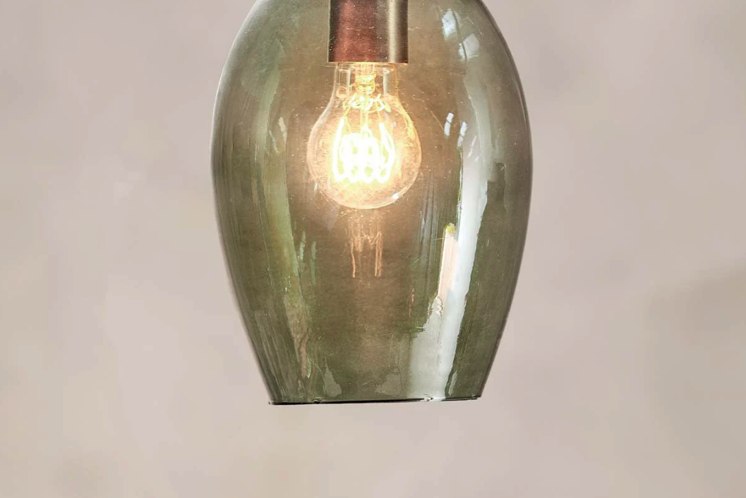 Nkuku Otoro Recycled Glass Small Oval Pendant Light