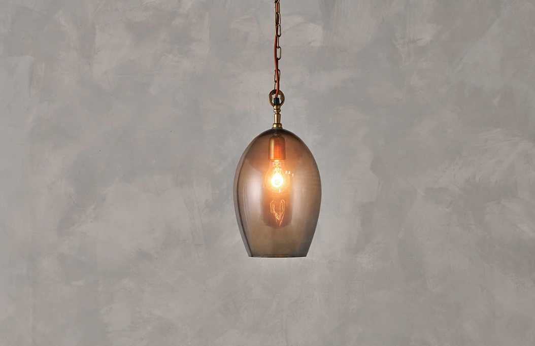 Nkuku Otoro Recycled Glass Small Oval Pendant Light